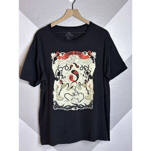 Disney Vintage Mickey Mouse Come Alive Graphic T-Shirt Black XL - Free Shipping